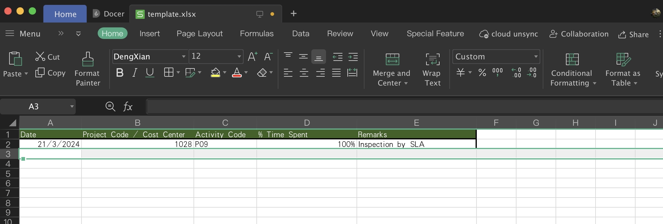 Image of Filling Out Excel Template